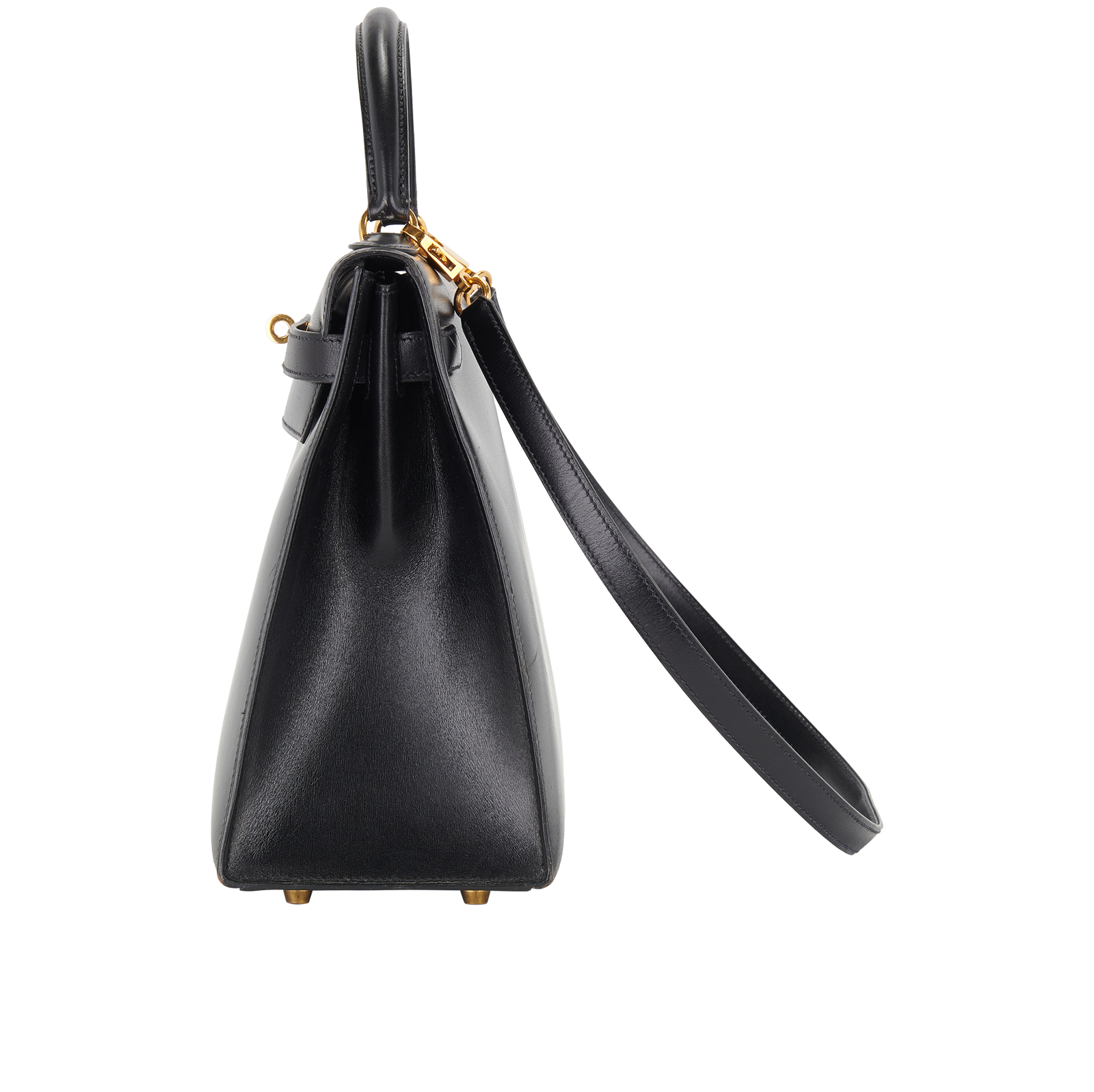 Hermes Kelly 32 Box Calf in Noir, &pound;5,500, Handbags, Black, Leather, Bottom view